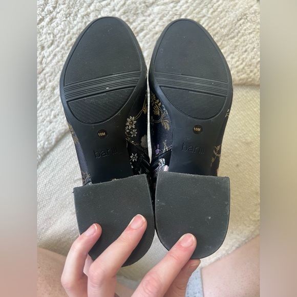 Anthropologie Bar III Heeled Black Brocade Ankle Boots Booties Floral Satin 9 10 - Picture 8 of 14